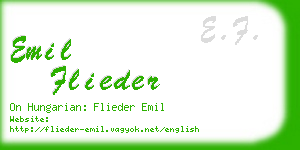 emil flieder business card
